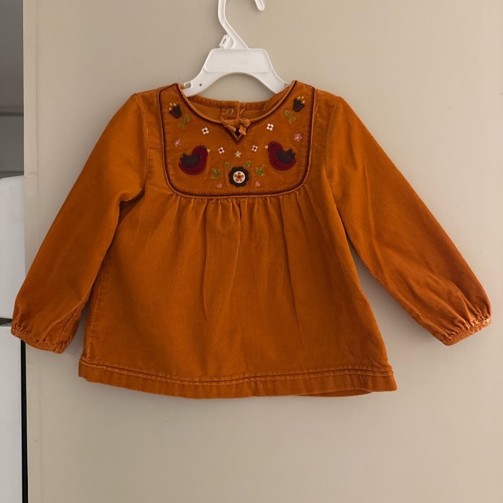 Gymboree Orange Embroidered Blouse Y2k - Picture 3 of 3
